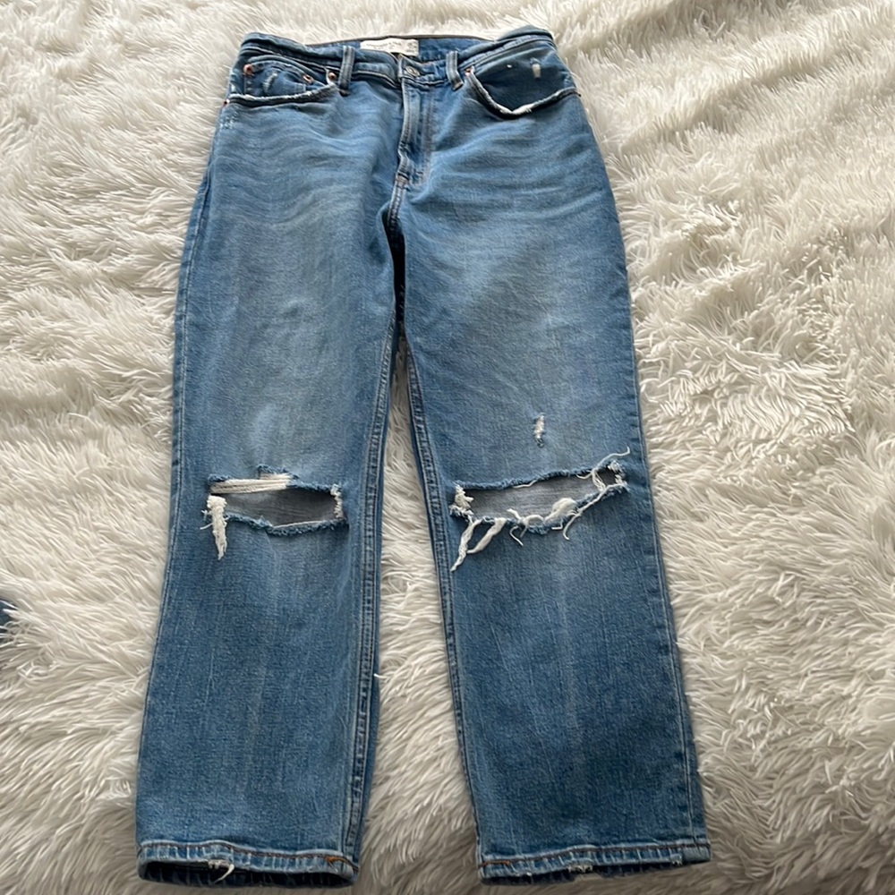 Abercrombie ankle straight ultra high rise